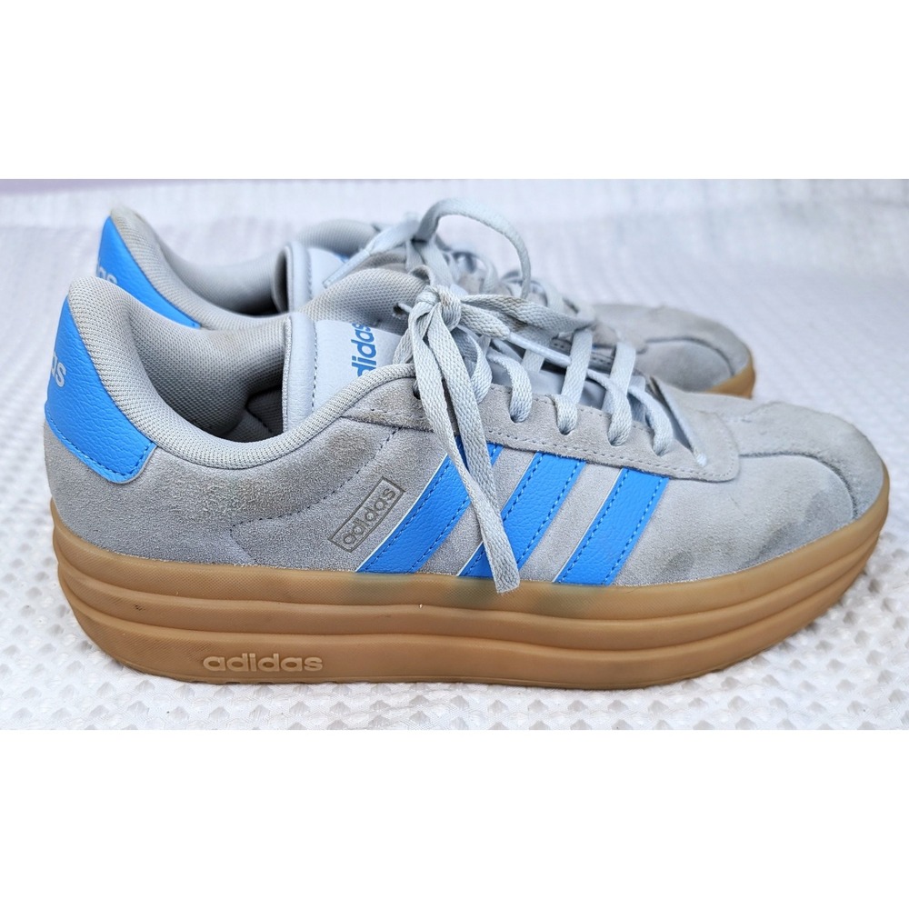 Adidas Womens VL Court Bold IH2310 Blue Gray Casual Sneakers Size 8 Platform